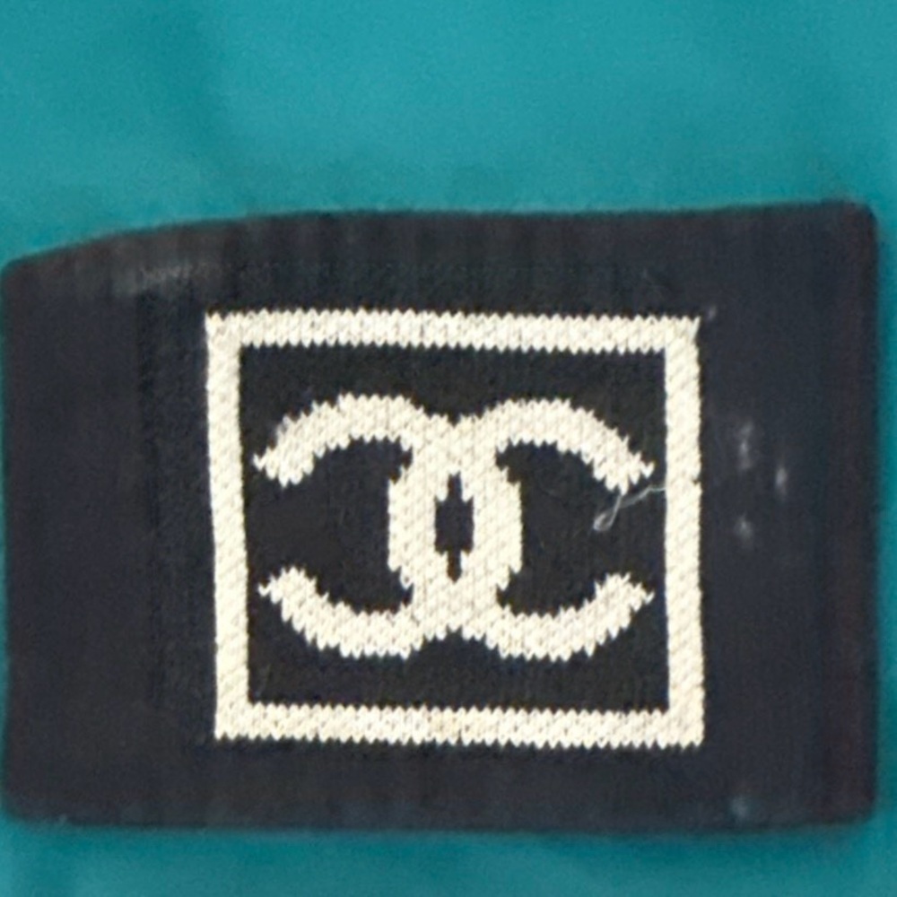 CHANEL Teal and Black Logo Patch